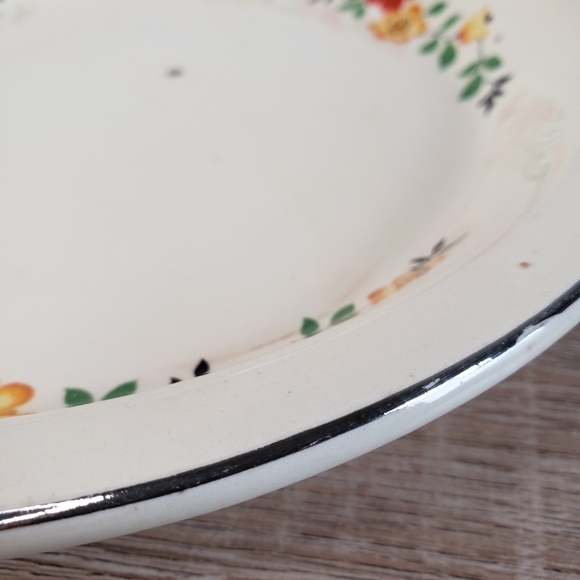 40s VINTAGE Floral Pie Serving Plate - Picture 3 of 9